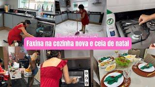 Faxina na cozinha nova| Aproveitei para organizar os armários| Preparamos nossa ceia| Nosso Natal