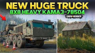 New Huge Truck KAMA3-78504 in SnowRunner With Best Engine Sound You Need to Try