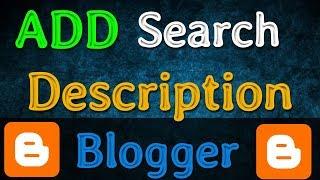 How To Add Search Description on Blogger Website | Google Search Description on Post | Meta Tags