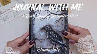 ASMR Journaling + Unboxing | Dark Spooky Journal ft @stamprints