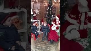 Lucas and Zack see Santa #santa #brothers #elf