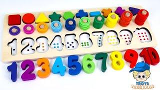 Find the Missing Numbers and Shapes with a Montessori Activity Puzzle