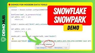 Snowpark Demo // Snowflake Snowpark For Python Setup & Demo - With PyCharm | www.demohub.dev