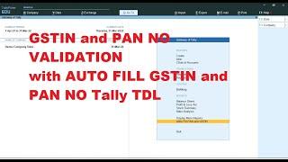 GSTIN and PAN NO validation Tally TDL with Auto fill PAN by GSTIN no