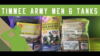TIMMEE ARMY MEN AND TANK PLATOONS - 100PC Green v Tan - M48 Patton Platoon - M48 Desert Division