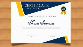How to make a certificate in PowerPoint/Professional Certificate design/Free PPT