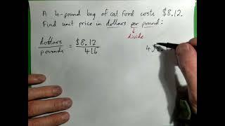 Find the unit price in dollars per pound - cat food