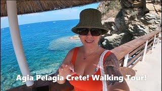 Agia Pelagia, Crete! Walking Tour! Agia Pelagia Greece! αγια πελαγια