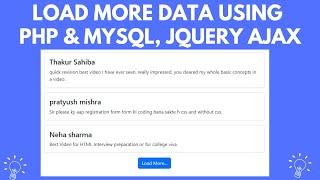 Load More Data in PHP | Load More Data using PHP Ajax | Load More Button in PHP