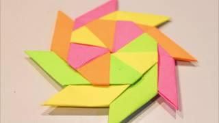 Origami: How To Make Ninja Stern Fan with Sticky Notes | Easy Paper Crafts