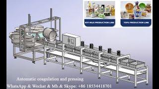 Automatic soymilk and tofu production line working and testing before delivery