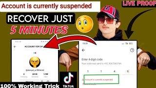 TikTok Account is currently suspended,