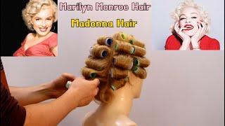 Madonna & Marilyn Monroe Hairstyles and Haircuts. (Make hair rolls)