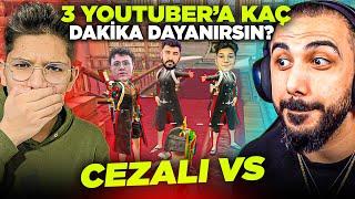 3 YOUTUBER'A KARŞI KAÇ DAKİKA DAYANABİLİRSİN??  EKİPLE CEZALI BÜYÜK VS! (ÇILDIRDILAR) | PUBG MOBILE