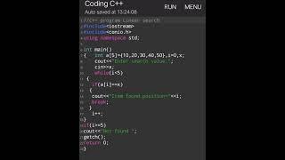 8 C++ Program for Linear Search #c++ #quick5842