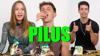 Bule eat GARUDA PILUS snack in Indonesia