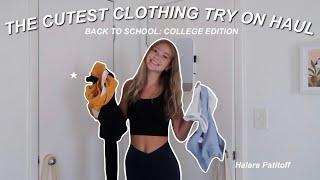 THE CUTEST COLLEGE BACK TO SCHOOL TRY ON CLOTHING HAUL (Halara Patitoff)