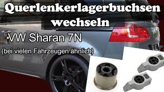 Querlenkerlagerbuchsen wechseln, VW Sharan 7N (Changing control arm bearing bushings, VW Sharan 7N)