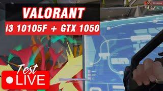 i3 10105F + GTX 1050 Valorant Live Stream Test 1080p Low #VALORANT (2024)