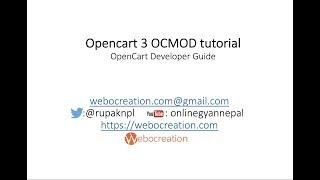 Opencart 3 OCMOD tutorial