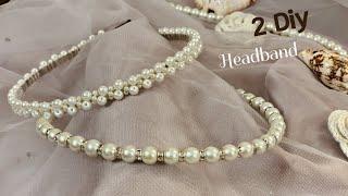 2 Diy Pearl Headband , How to make headband with pearl