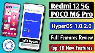 Redmi 12 5G/POCO M6 Pro, India HyperOS 1.0.2.0 New Update Released,Full Features Review,Top 10 Featu