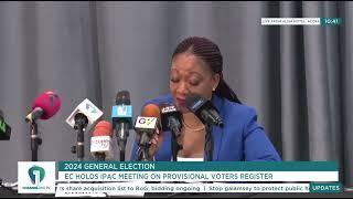 Jean Mensa, EC Chair Declares Voter Register Errors 'Largely Resolved' at IPAC Meeting! FULL Address