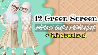 Green Screen Animasi Guru Mengajar (Berhijab)