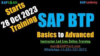 SAP BTP Training - Basic to Advance-CAPM, node.js, MTA, BTP Work Zone, Build Apps, BPA Starts 28 Oct
