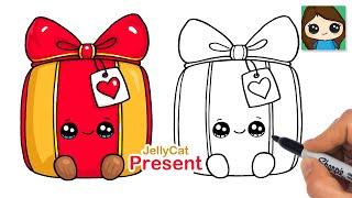 How to Draw a Gift Box Present  JellyCat