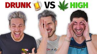 DRUNK vs HIGH | Try Not To Laugh Challenge