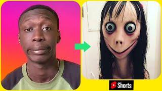 Khaby Lame as Momo challenge I was shocked #shorts #tiktok #khabylame