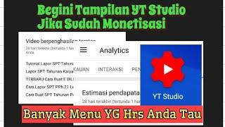 Beda Tampilan Youtube Studio - Antara Akun Sudah Monetisasi Dan Belum  Monetisasi.