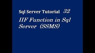 IIF Function in Sql Server