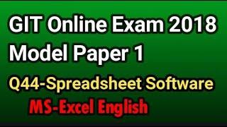 GIT Online Exam Model Paper 1 Spreadsheet English