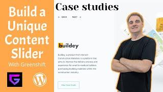 Build a Unique Content Slider with WordPress Gutenberg & Greenshift Pagebuilder Plugin.