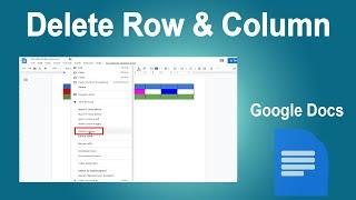 How to Delete Row and Column of Table in Google docs