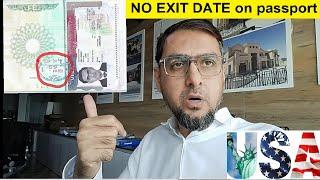 WHAT TO DO with NO EXIT DATE on passport | USA immigration updates