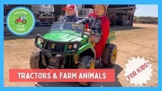 Farm Kid Adventures: John Deere Buggy, Red Tractor Mowing, and Farm Water Supply! 