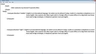 Html Marquee attributes directions, behavior bg-color, Scroll amount.. in english.2018 _2019