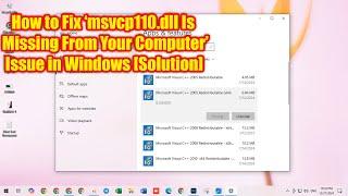 How to Fix ‘msvcp110.dll Is Missing From Your Computer’ Issue in Windows [Solution] 2024