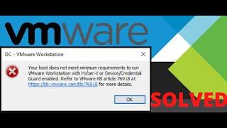 VmWare - Your host does not meet minimum requirements