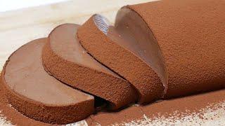 How to make chocolate mousse cake 【Made with gelatin】なめらかチョコレートムースケーキ【簡単ゼラチンで作る天使の食感】