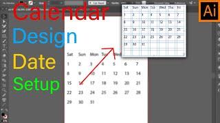 Calendar design Date setup in Illustrator 2022