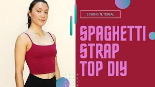 Minimal 90s Reversible Spaghetti Strap Top DIY | Sewing tutorial |  Free sewing pattern