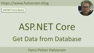 ASP.NET Core - Get Data from Database
