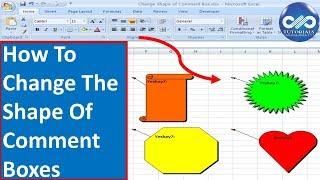 Excel Tricks : How To Change The Shape Of Comment Boxes In Excel | Insert Edit Comments| dptutorials