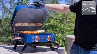 Discover the Kenmore 2-Burner Portable Gas Grill - Take Your BBQ Camping or Anywhere!