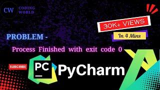 Facing Process finished with exit code 0 problem in PyCharm || How to fix it in just 4 minutes.