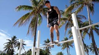 How To Muscle Up Jump On The Bar At Miami Beach (Cops Called)